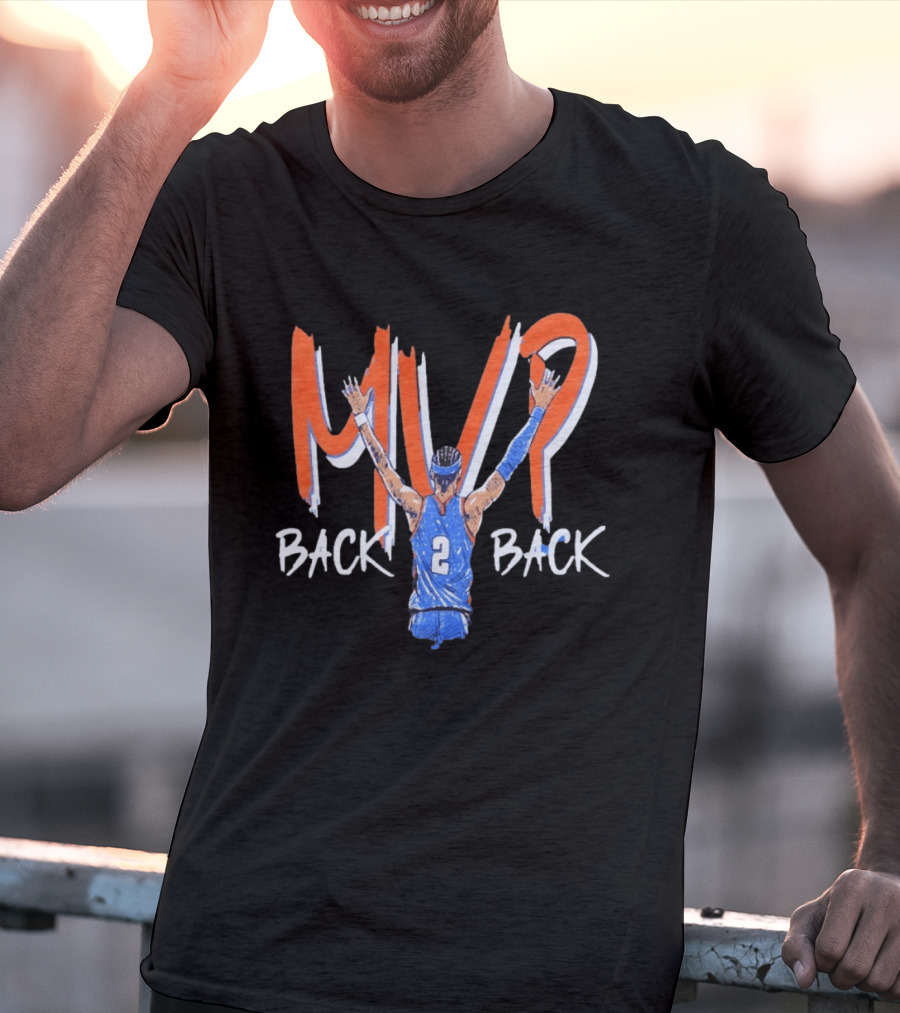 Shai Gilgeous Alexander MVP Back 2 Back OKC Thunder Basketball T-Shirt