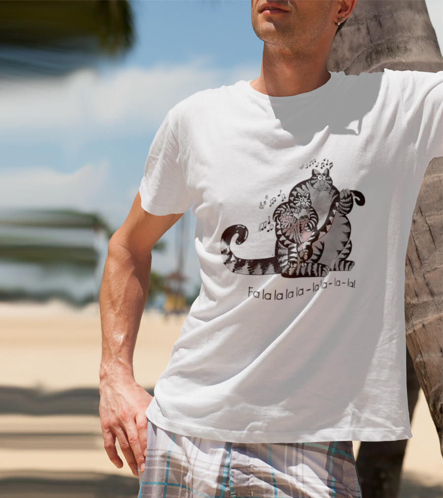 B. Kliban Cat Fa La La La La La La Singing Holiday Cat T-Shirt