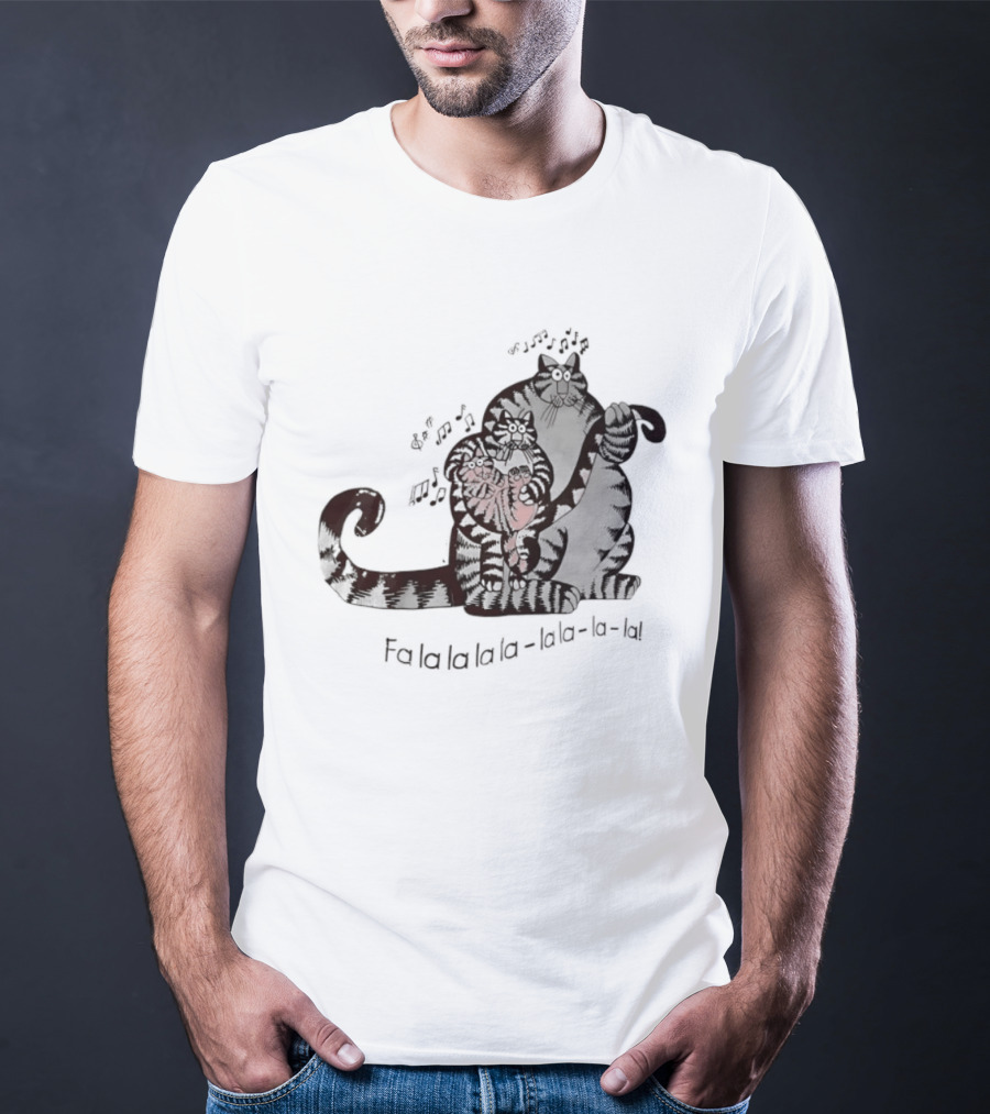 B. Kliban Cat Fa La La La La La La Singing Holiday Cat T-Shirt