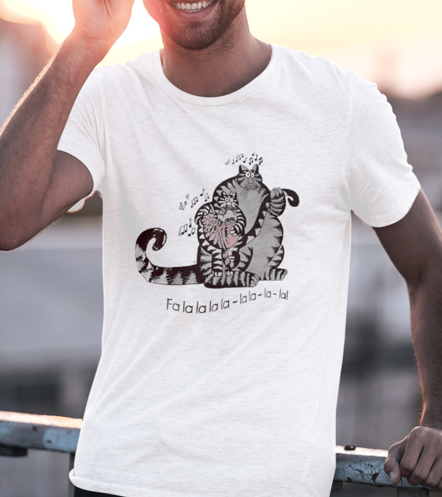 B. Kliban Cat Fa La La La La La La Singing Holiday Cat T-Shirt