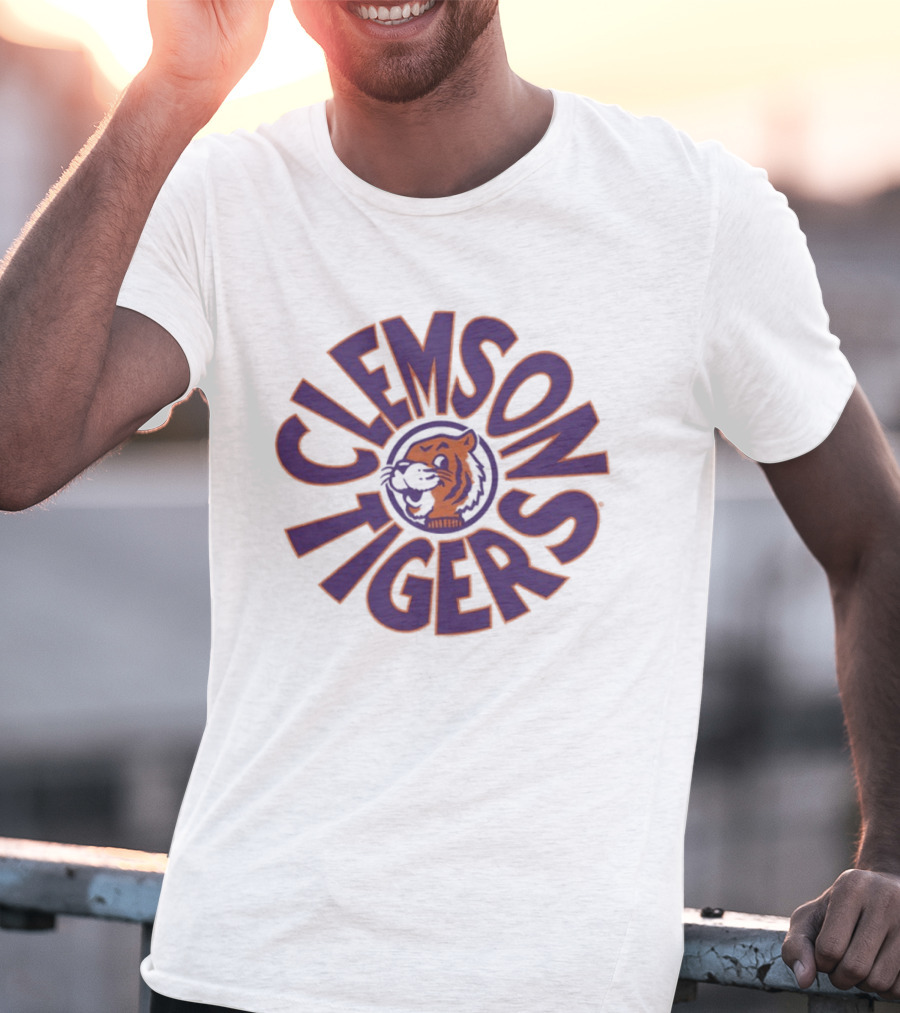 Clemson Tigers Retro Logo Circular T-Shirt