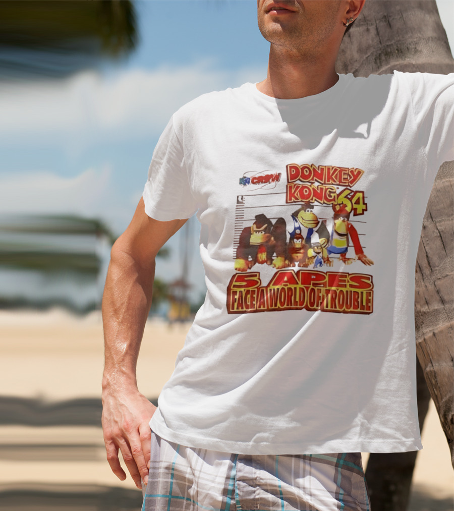 Donkey Kong 64 Five Apes Face A World Of Trouble T-Shirt