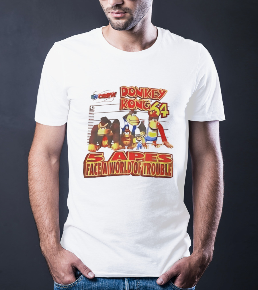 Donkey Kong 64 Five Apes Face A World Of Trouble T-Shirt