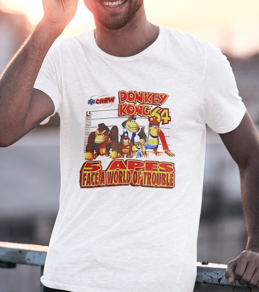 Donkey Kong 64 Five Apes Face A World Of Trouble T-Shirt
