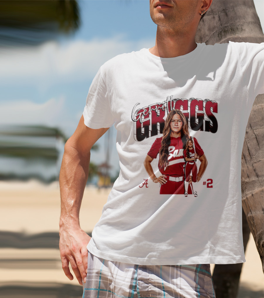 Gerritt Griggs Alabama Softball Player Red Uniform Number 2 T-Shirt