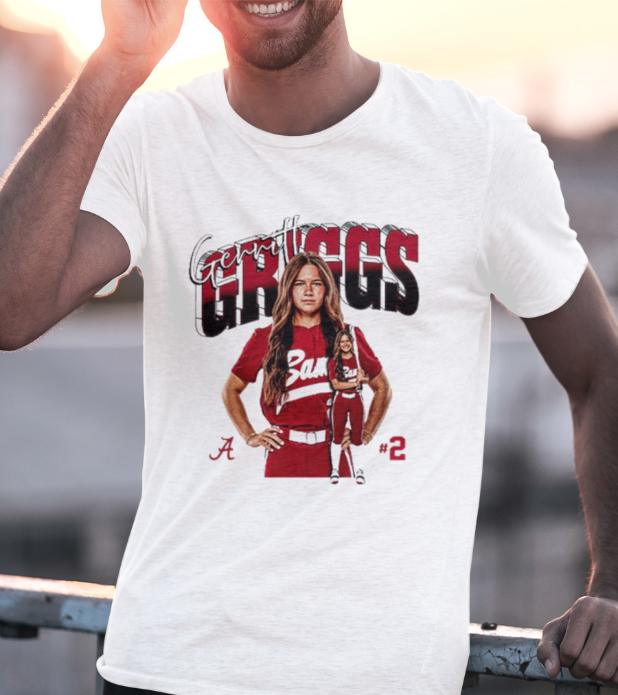 Gerritt Griggs Alabama Softball Player Red Uniform Number 2 T-Shirt