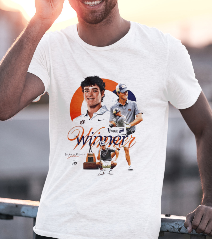 Jackson Koivun Auburn Golf Winner 2026 Trophy Nike Auburn University Golfers T-Shirt