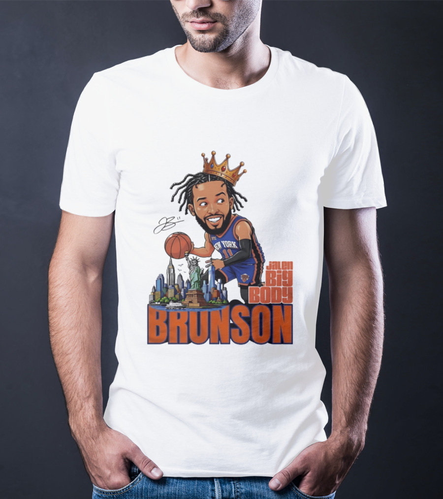 Jalen Brunson New York Knicks Big Body Crown Basketball Skyline Statue Of Liberty T-Shirt
