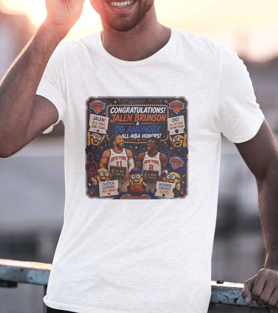 Congratulations Jalen Brunson OG Anunoby New York Knicks AllNBA Honors Second Team T-Shirt