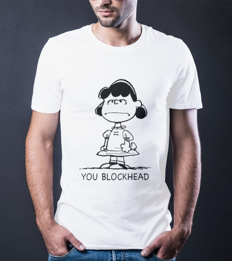 Lucy Peanuts You Blockhead Classic Comic T-Shirt