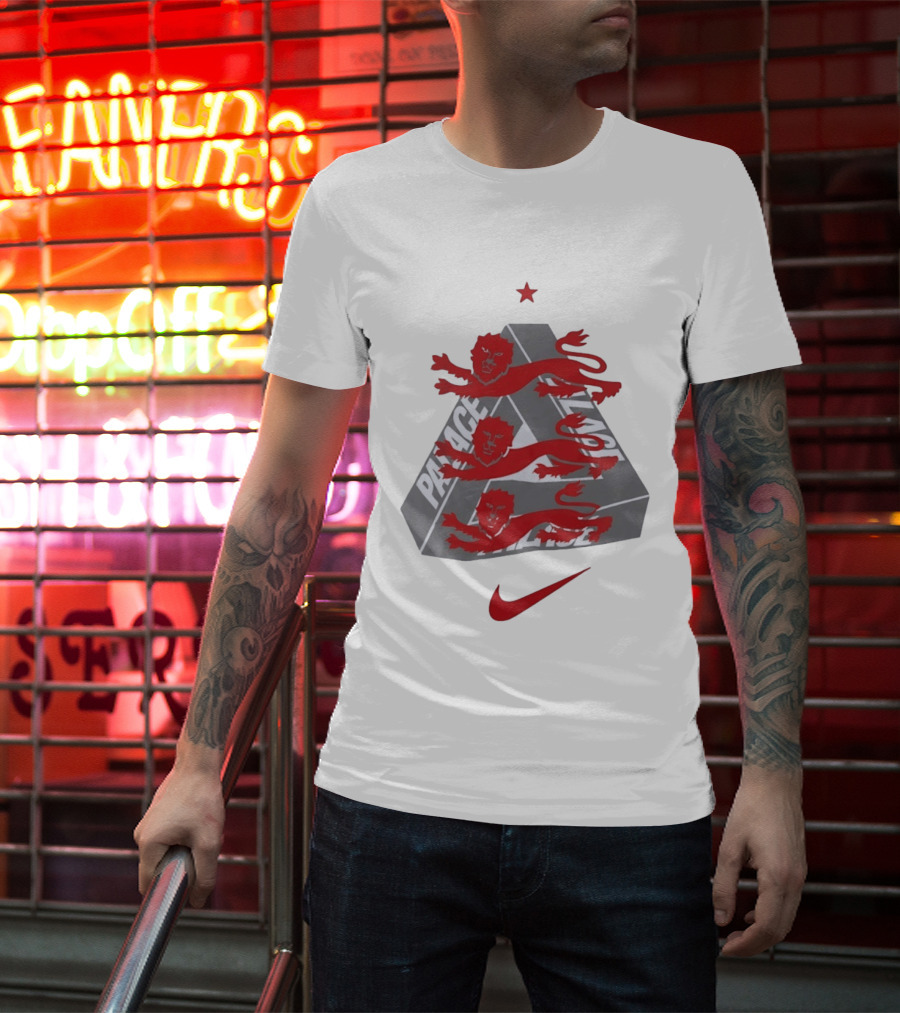 Palace Nike Collaboration With England National Football Team Lions T-Shirt
