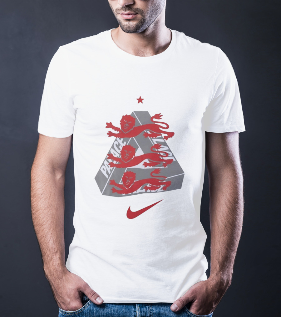 Palace Nike Collaboration With England National Football Team Lions T-Shirt