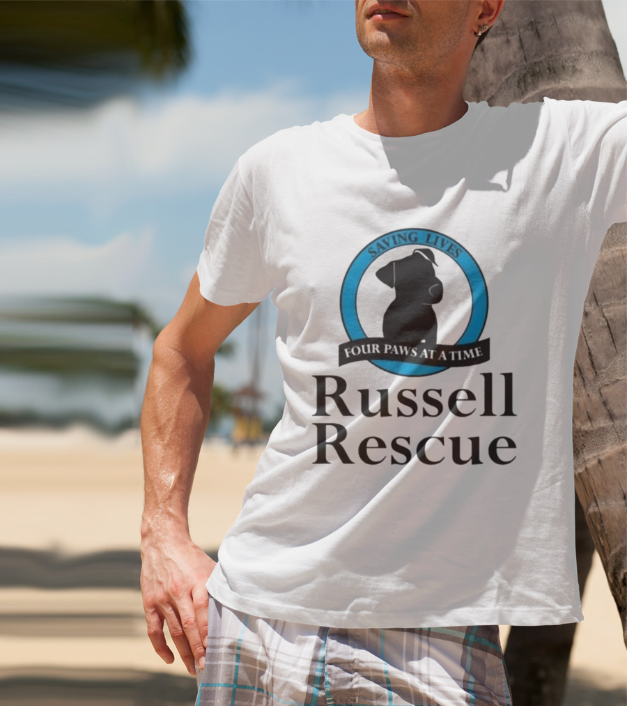 Russell Rescue Saving Lives Four Paws At A Time T-Shirt