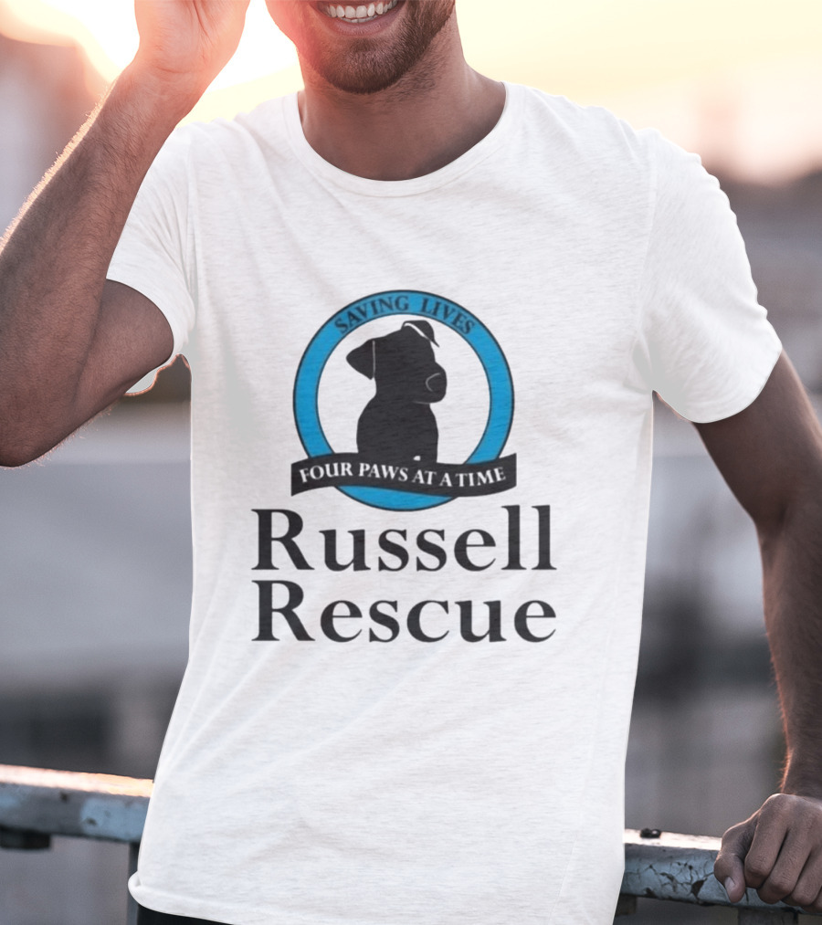 Russell Rescue Saving Lives Four Paws At A Time T-Shirt