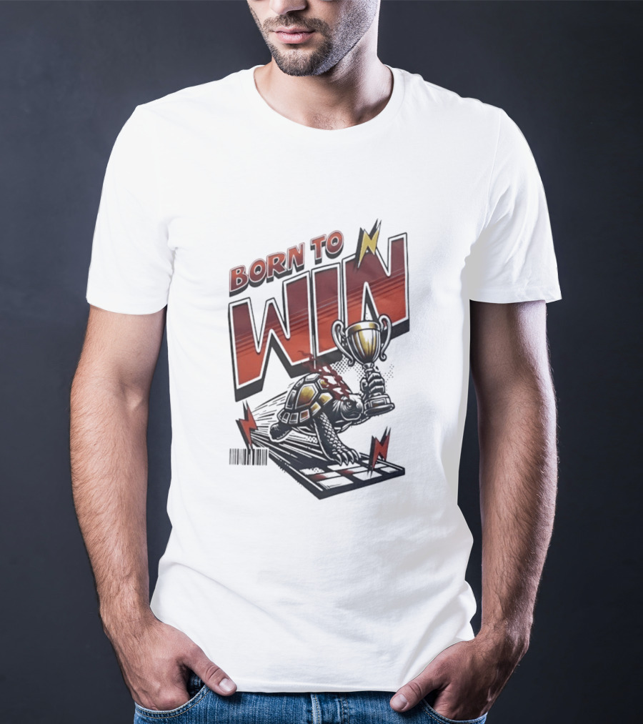 Born To Win Turtle With Trophy Racing T-Shirt