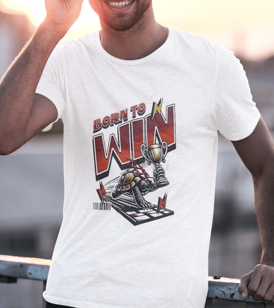 Born To Win Turtle With Trophy Racing T-Shirt