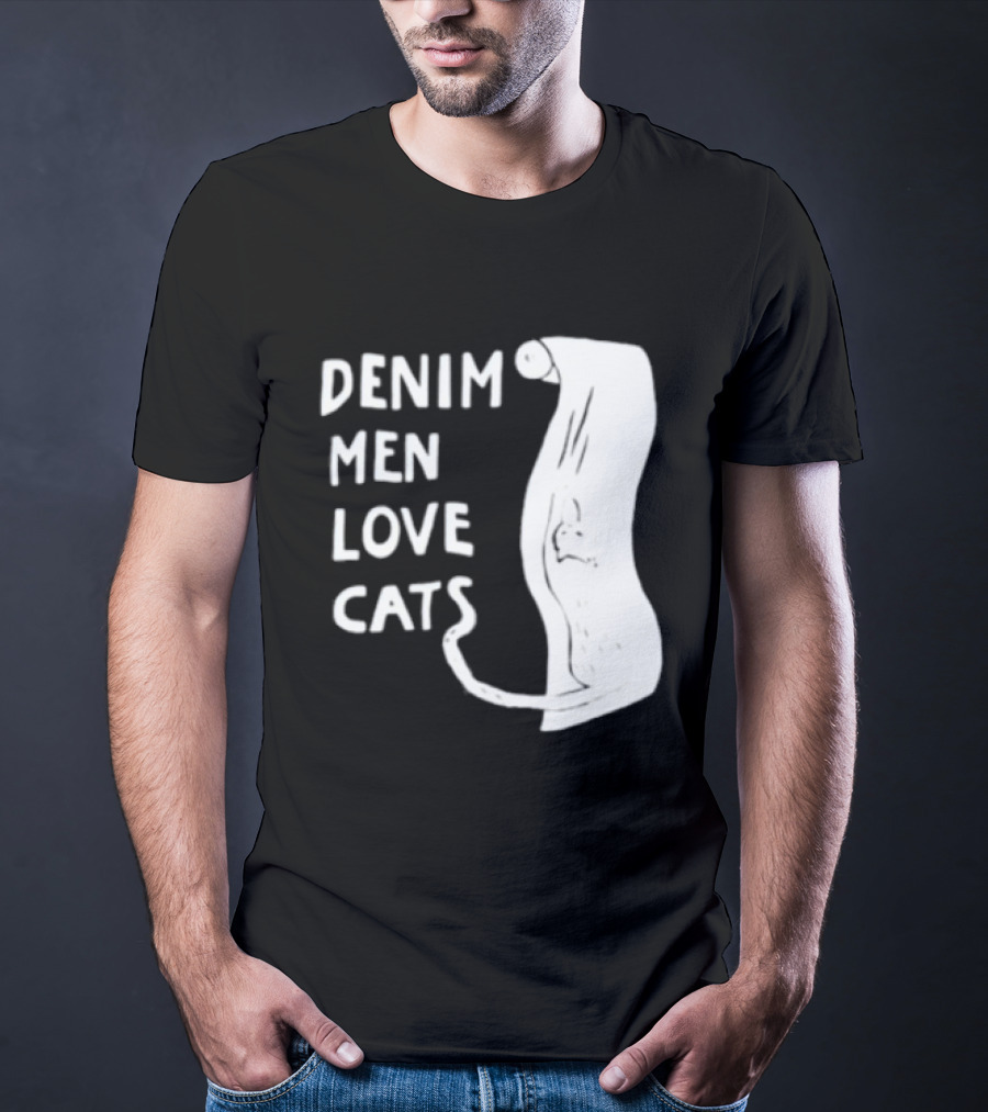 Denim Men Love Cats Fashion T-Shirt