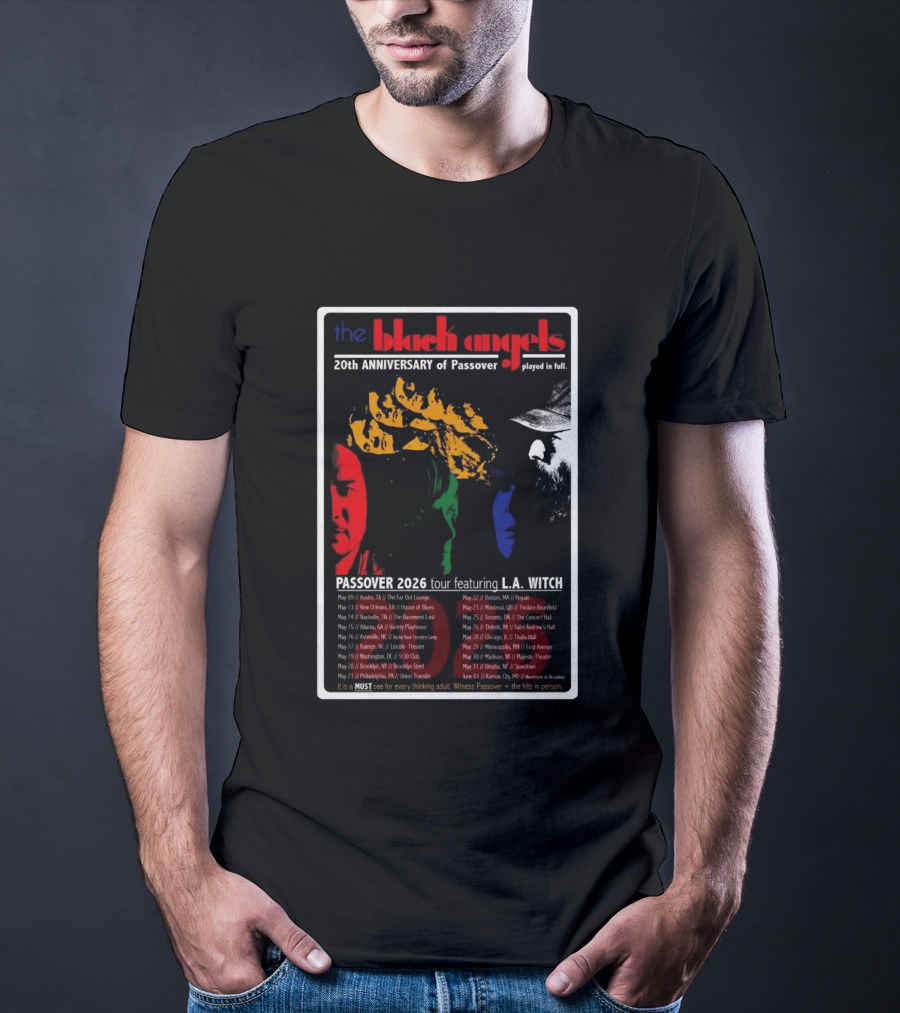 The Black Angels 20th Anniversary Passover 2026 Tour Featuring L.A. Witch T-Shirt