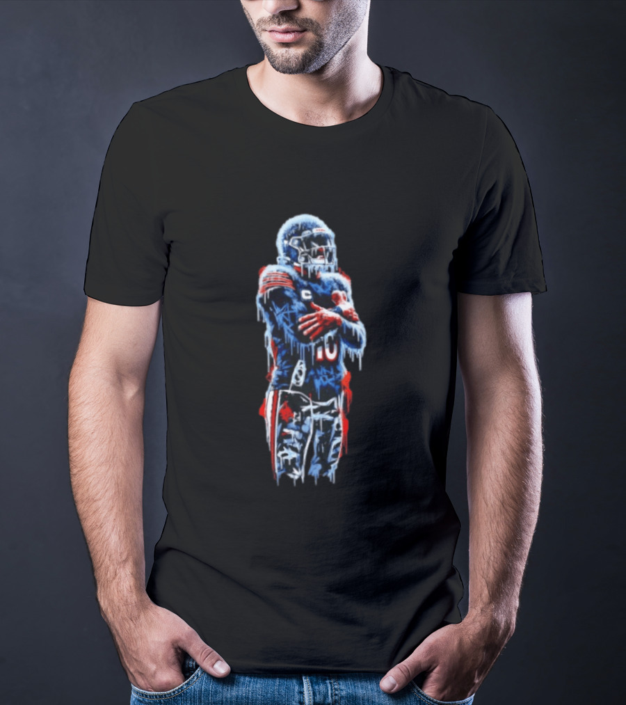 Iceman Chicago Bears Quarterback Caleb Williams Frozen Football T-Shirt