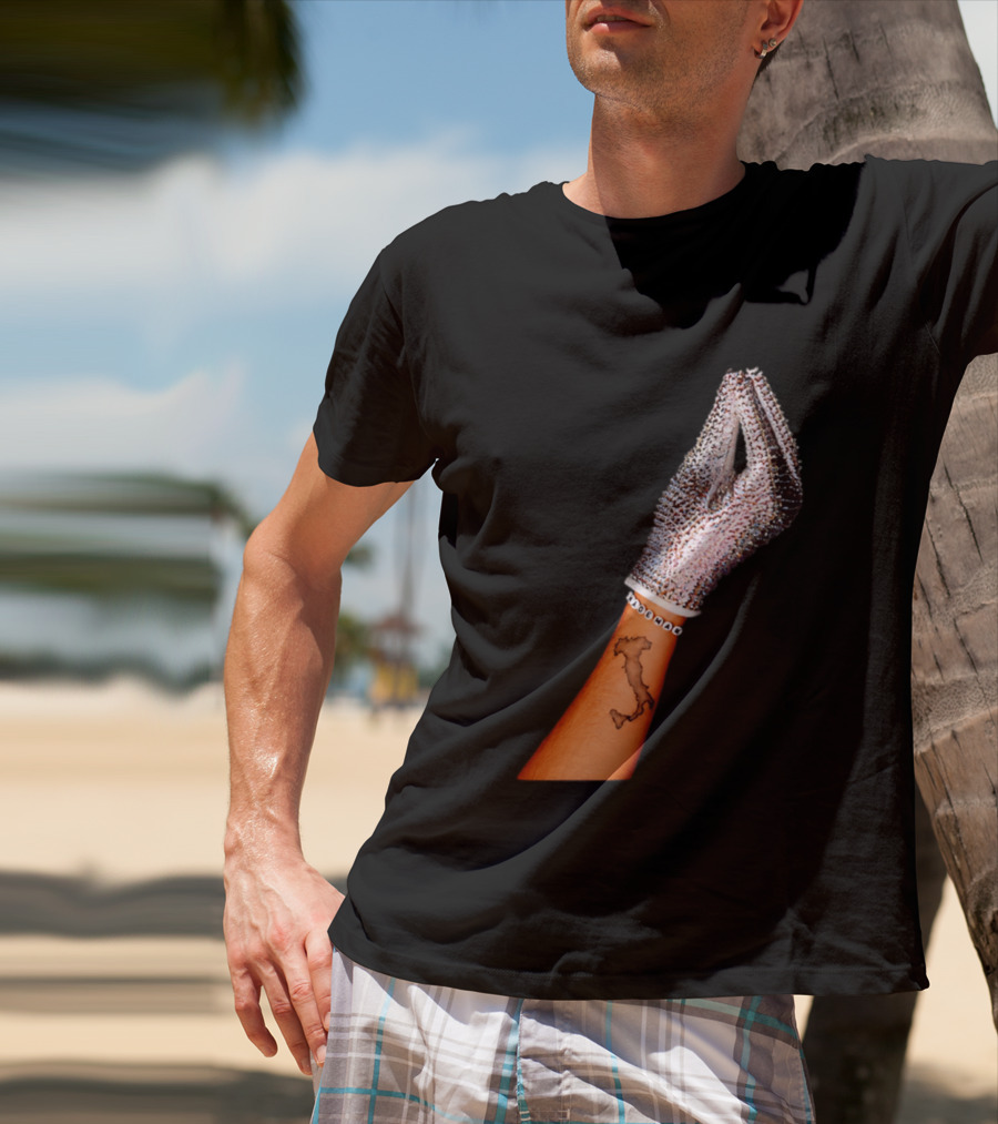 Mademan Italia Drake IceMan Glitter Glove Tattoo T-Shirt