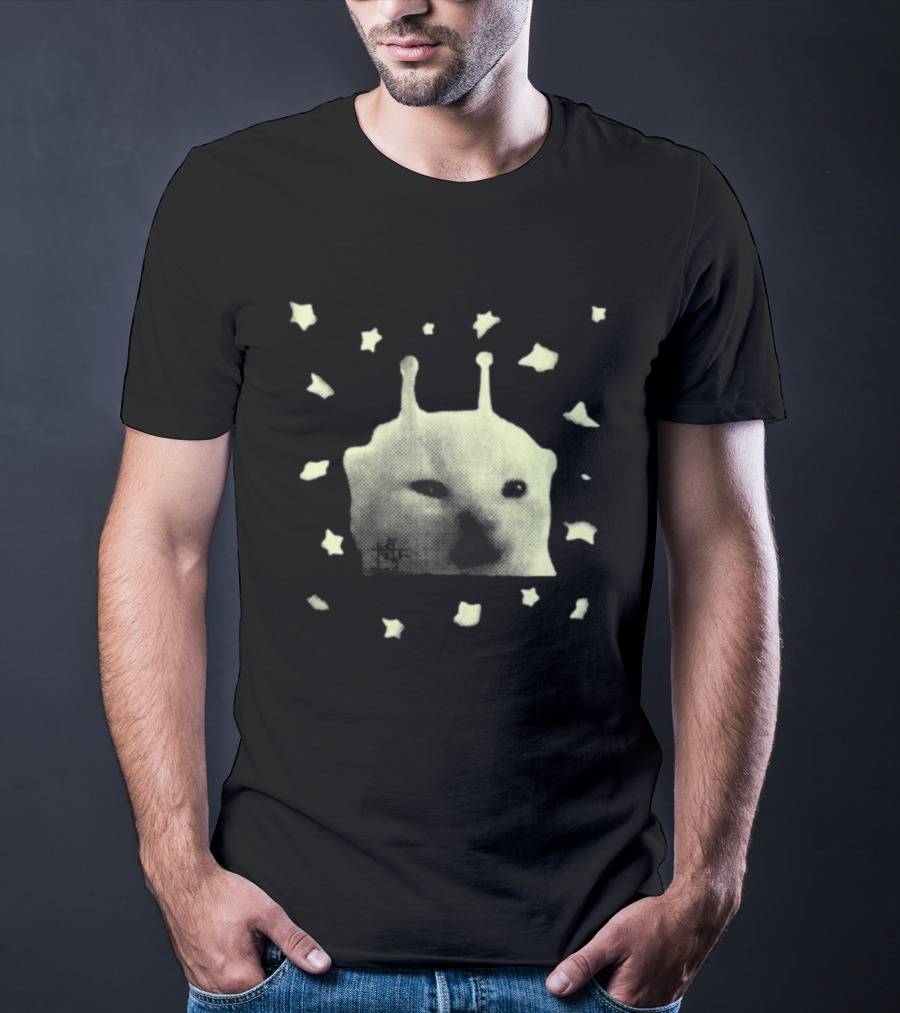 Y2K Alien Cat Meme With Stars T-Shirt