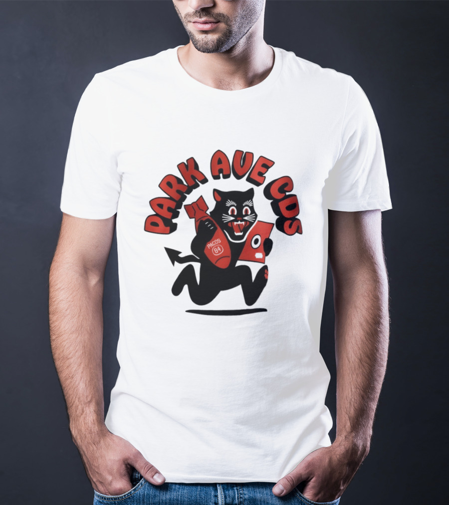 Park Ave CDS Black Cat Holding CD And Bomb T-Shirt