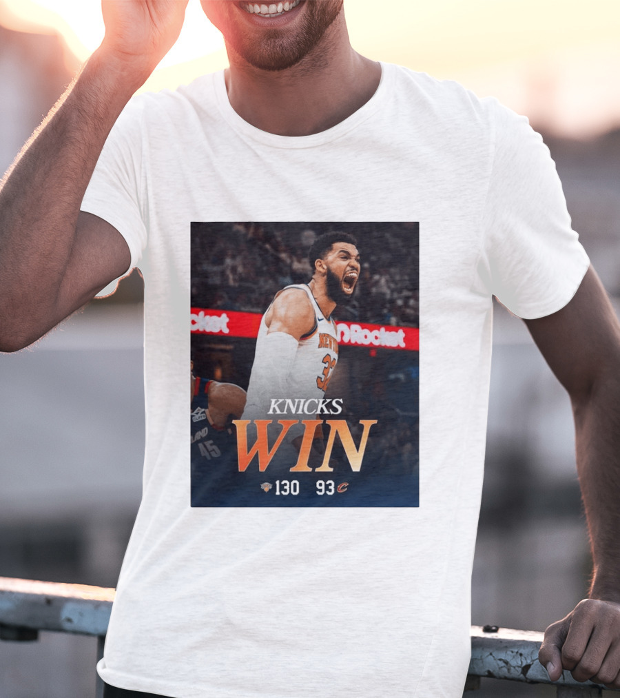 Knicks Win 130 93 Celebration Victory Over Cleveland Playoffs Sweep T-Shirt