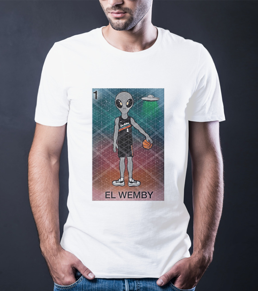 El Wemby San Antonio Spurs Alien UFO Basketball Victor Wembanyama 2026 T-Shirt