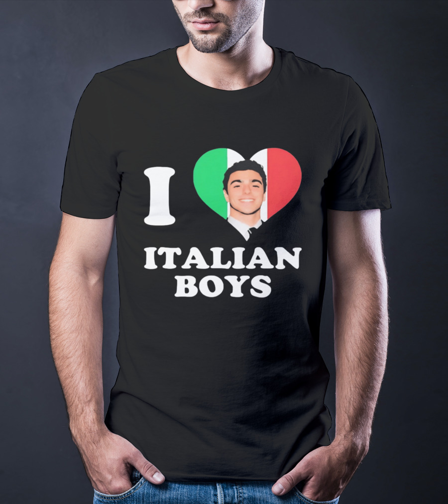 I Love Italian Boys Luigi Mangione Heart Flag T-Shirt
