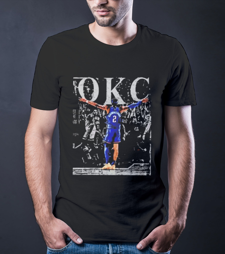 OKC Victory Pose Thunder Number 2 T-Shirt