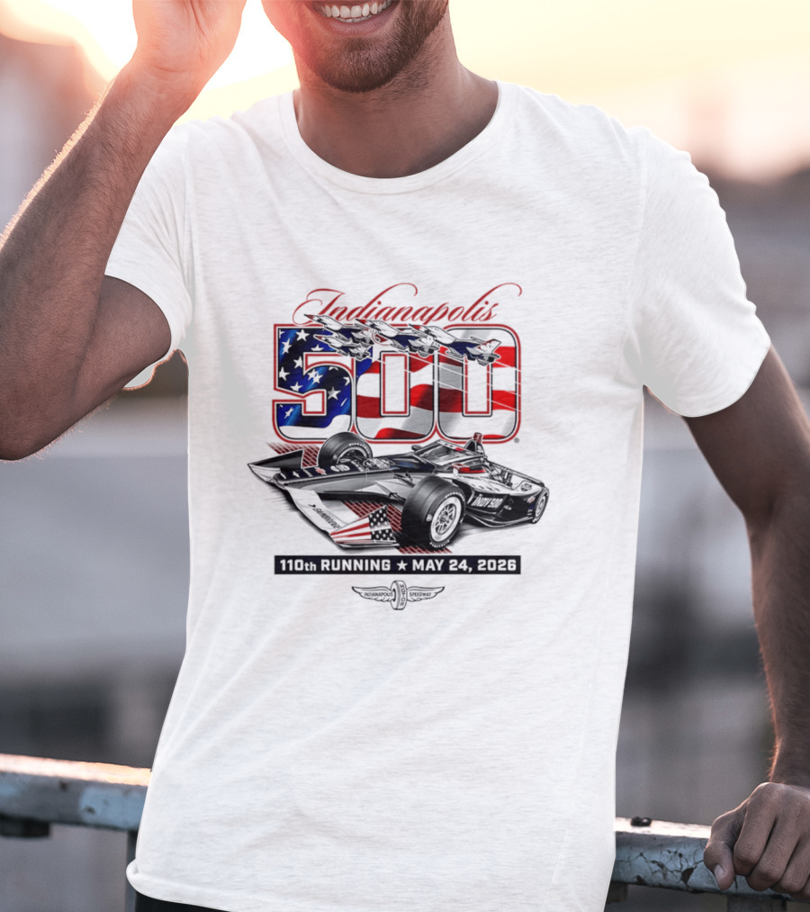 Indianapolis 500 IndyCar 110th Running May 24 2026 American Flag Racing T-Shirt