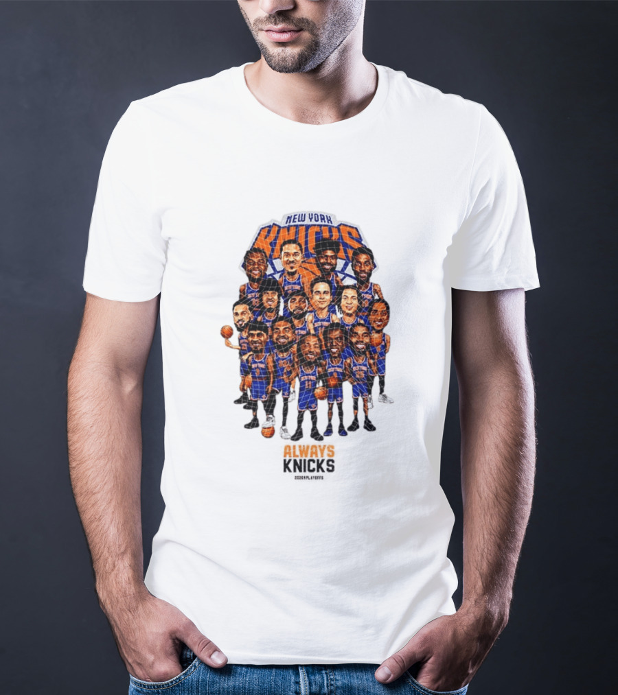 New York Knicks Caricature Basketball Team 2026 Game Day Let's Go T-Shirt