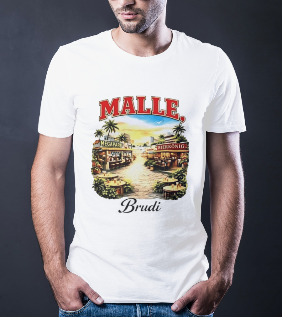 Malle Brudi Megapark Bierkönig Island Vibes Tropical Scene T-Shirt