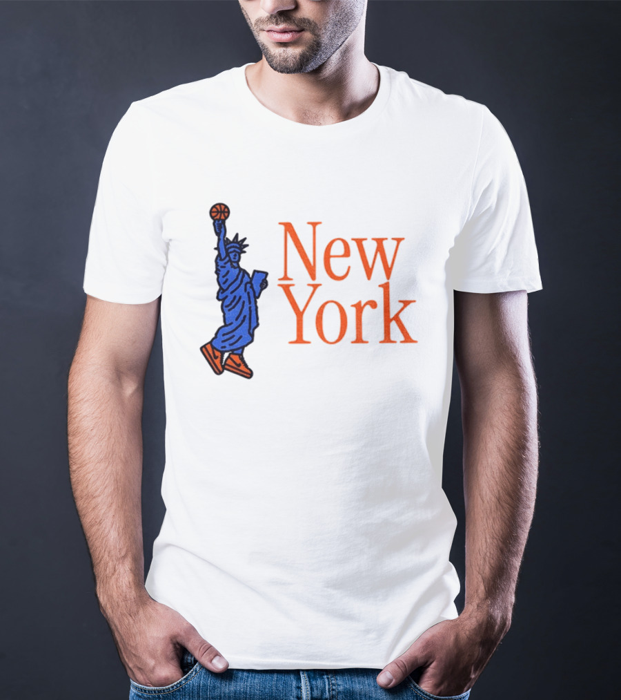 New York Knicks Basketball Statue Of Liberty NBA 2026 T-Shirt
