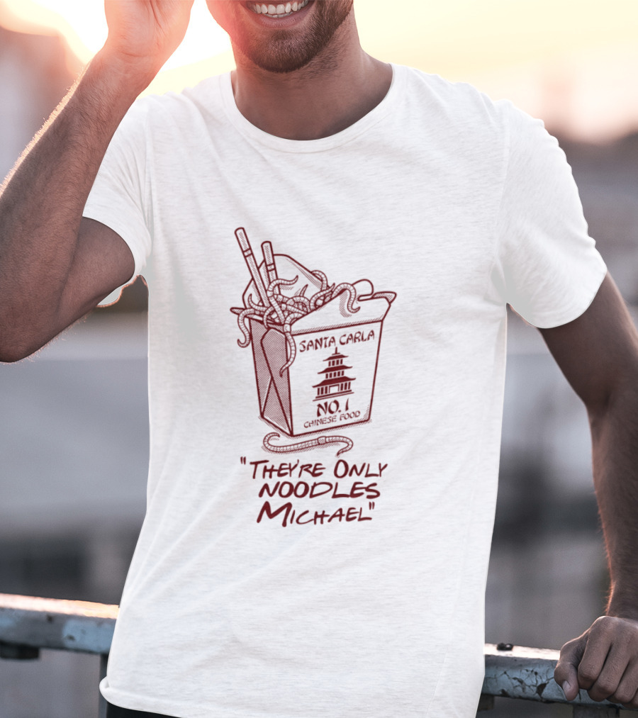 Santa Carla No 1 Chinese Food They're Only Noodles Michael Pagoda Box T-Shirt