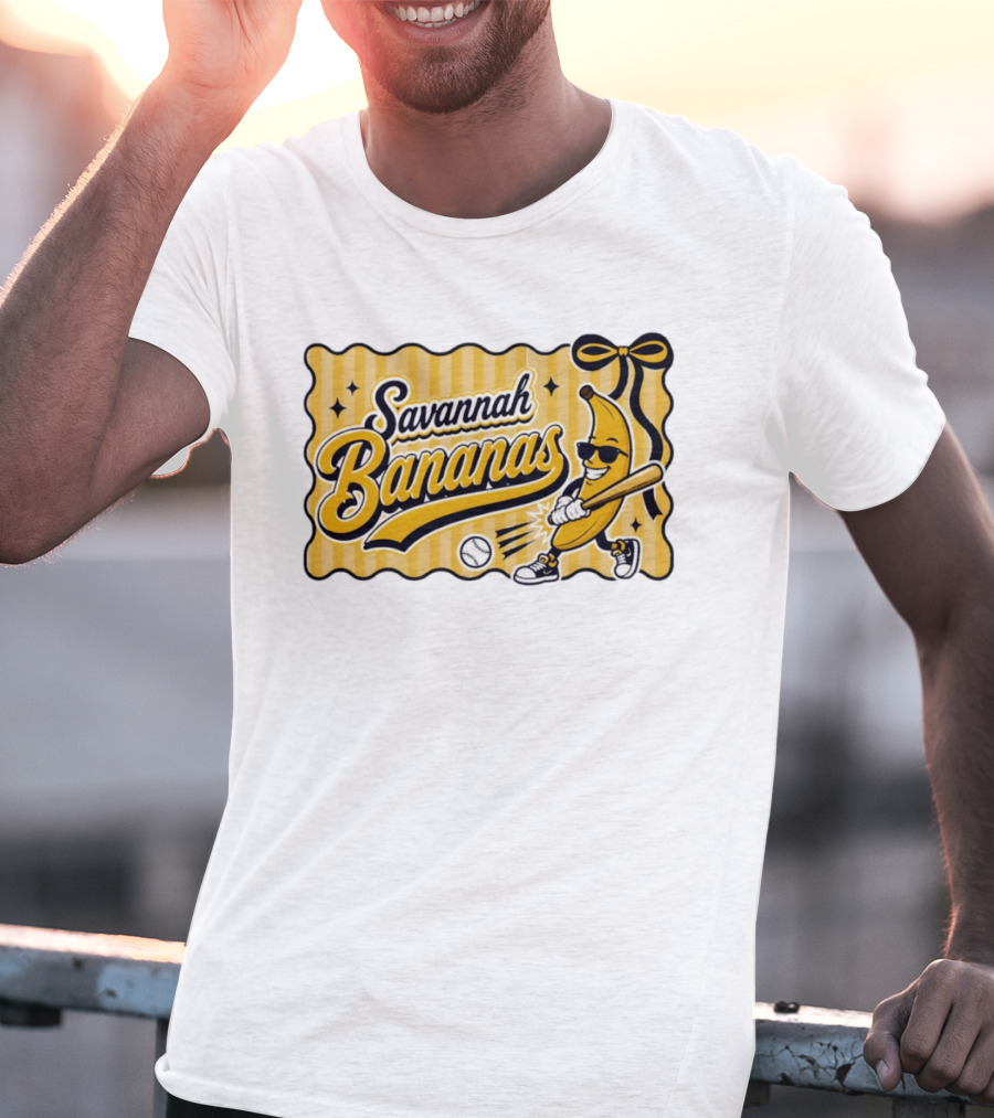 Savannah Bananas Baseball Team Cartoon Character Batting Savannah Georgia 2026 T-Shirt