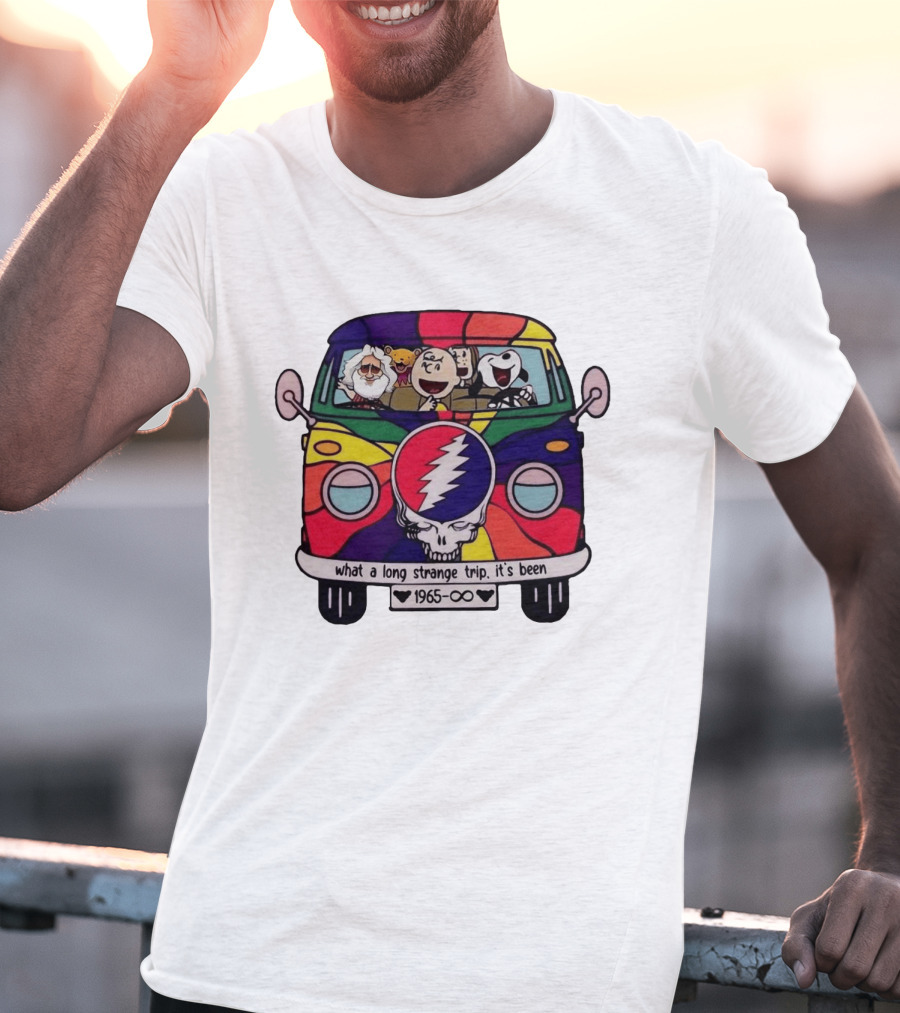 Snoopy Grateful Dead 1965 Psychedelic Bus What A Long Strange Trip It's Been T-Shirt