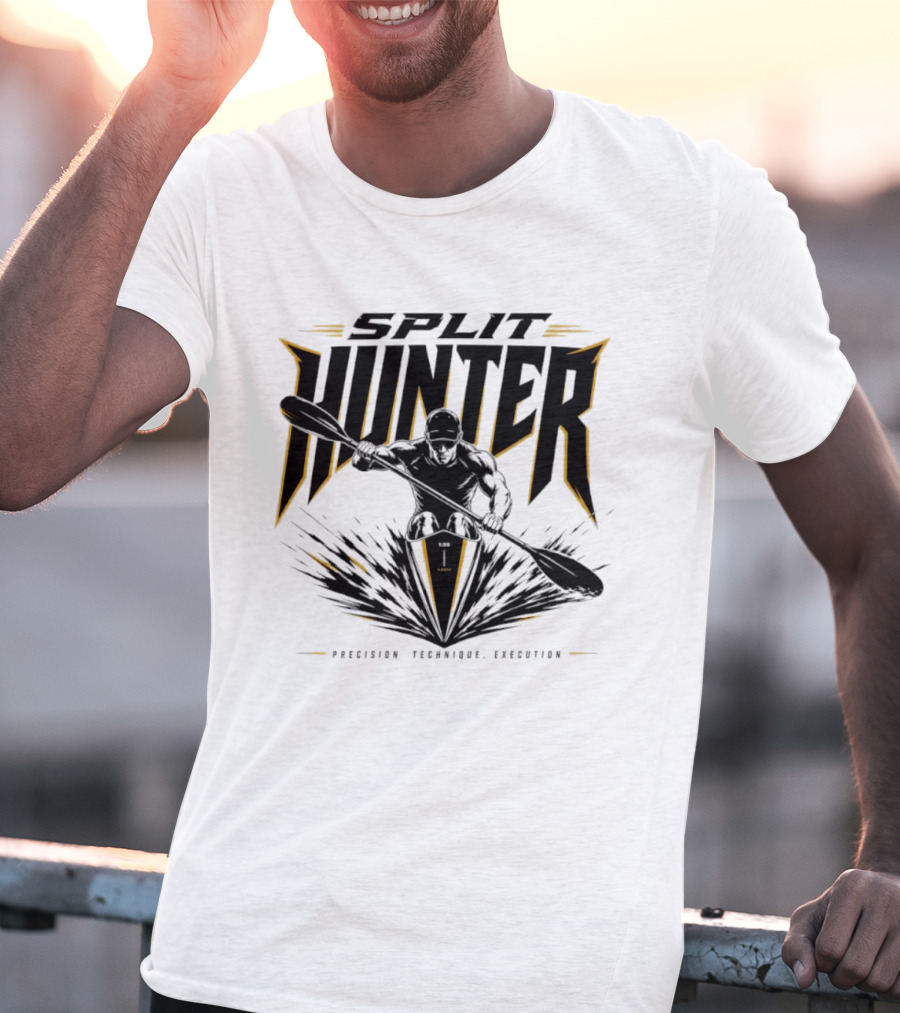 Split Hunter Kayaker Precision Technique Execution T-Shirt