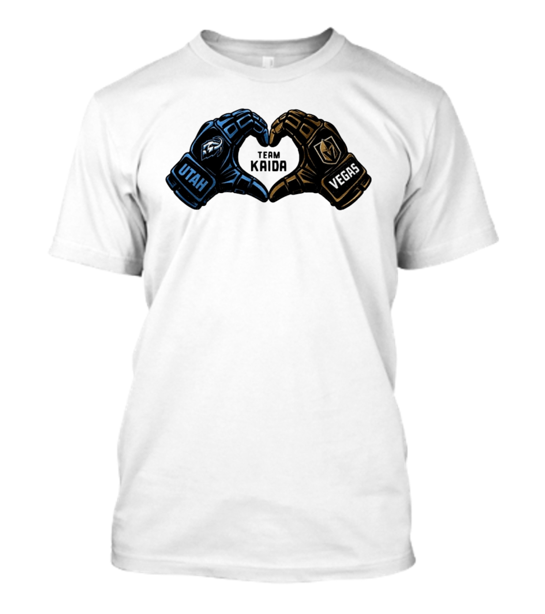 Utah Mammoth Vegas Golden Knights Team Kaida Heart Hands T-Shirt