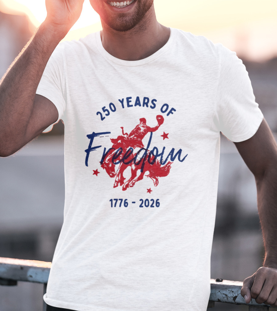 250 Years Of Freedom 1776 2026 Western Trendy Fourth Of July America T-Shirt