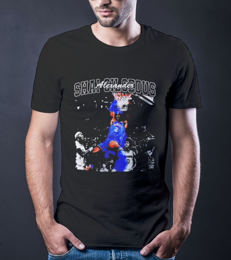 Shai Gilgeous Alexander Thunder Dunk Legacy Basketball Action T-Shirt