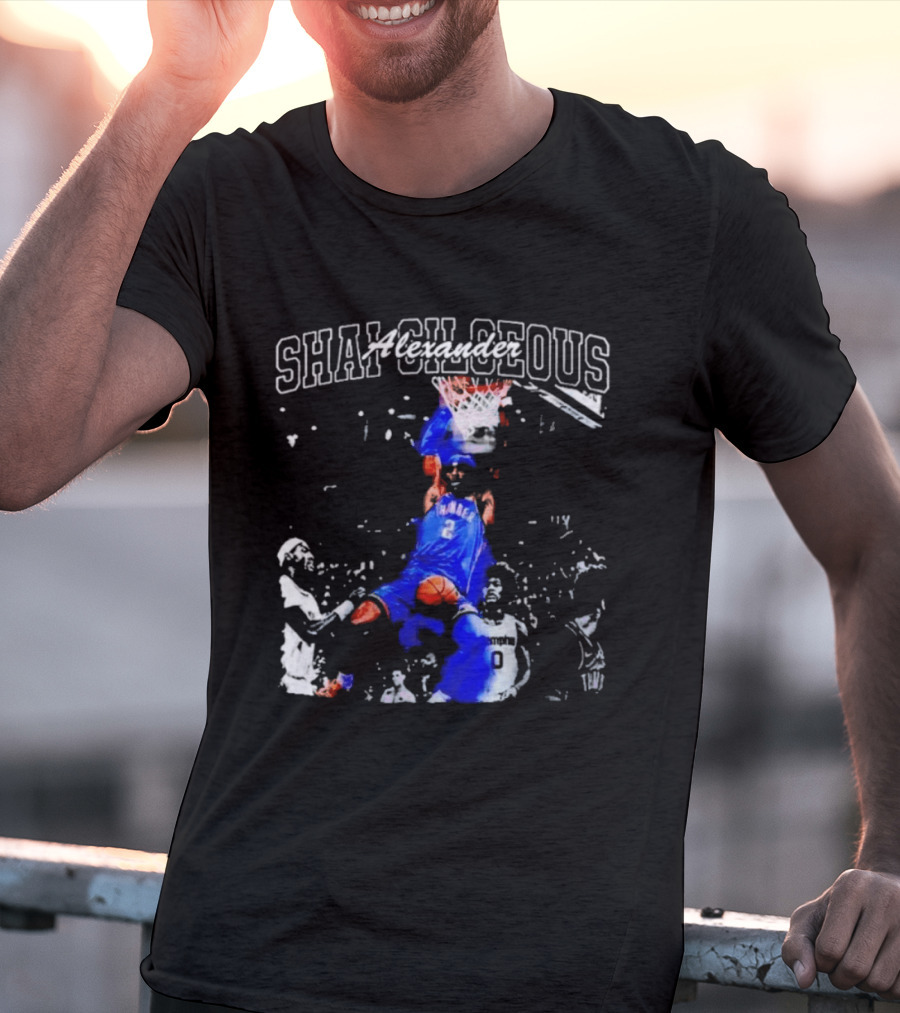 Shai Gilgeous Alexander Thunder Dunk Legacy Basketball Action T-Shirt