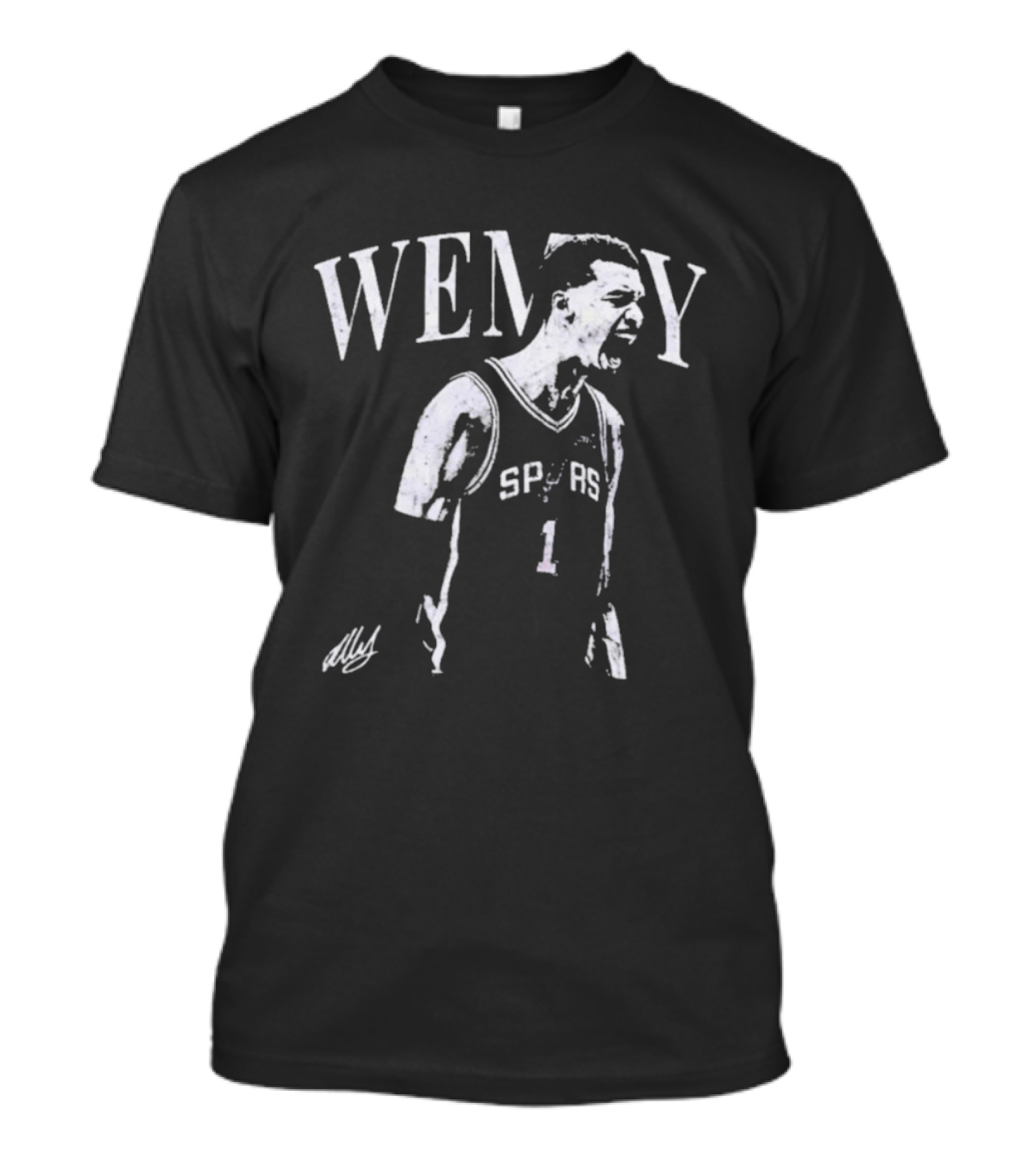 Wemby Spurs Rookie Yell Monochrome Spurs Basketball Player Wemby Energy T-Shirt