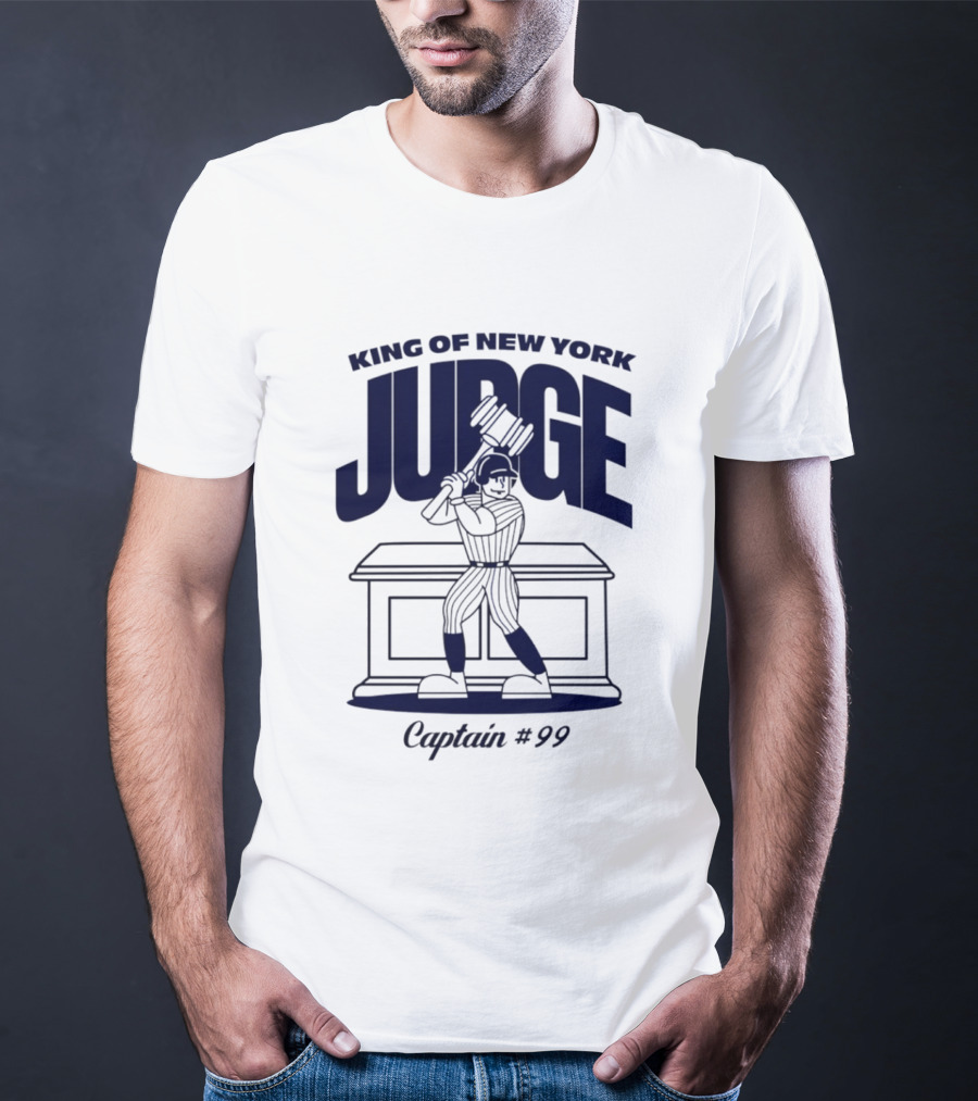 King Of New York Judge Captain #99 Toddler Yankees Superstar Cartoon T-Shirt