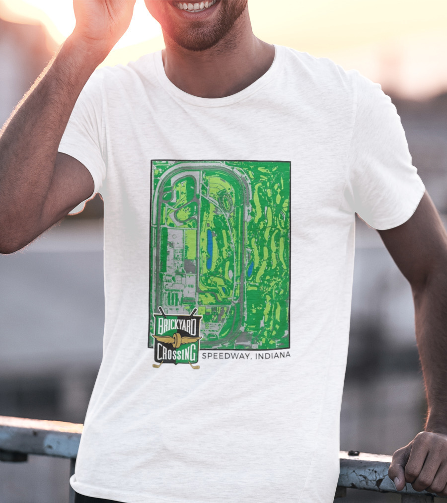 Brickyard Crossing Speedway Indiana Map Instant T-Shirt