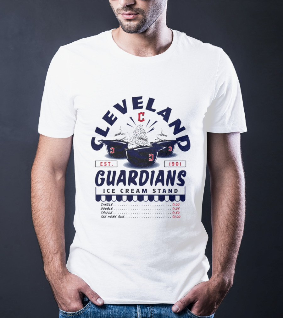 Cleveland Guardians Ice Cream Stand Est. 1901 Baseball Team Iconic Treats T-Shirt