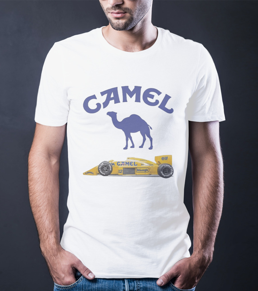 Camel F1 Racing Car With Camel Logo And Elf Branding T-Shirt