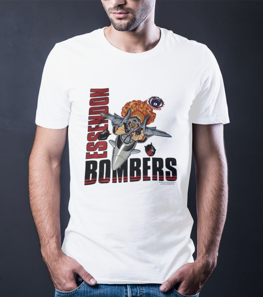 Essendon Bombers Fighter Jet Character Vintage 1992 T-Shirt