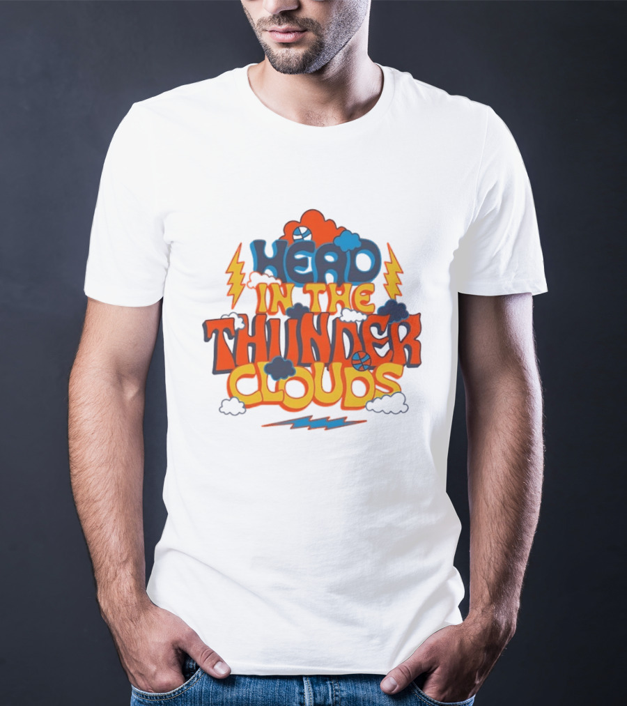 Head In The Thunder Clouds Basketball Lightning Thunderstorms T-Shirt