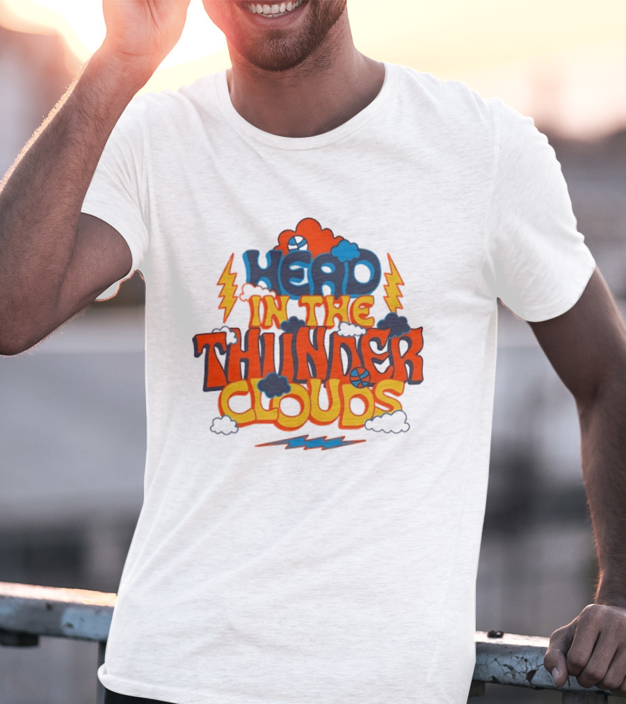 Head In The Thunder Clouds Basketball Lightning Thunderstorms T-Shirt